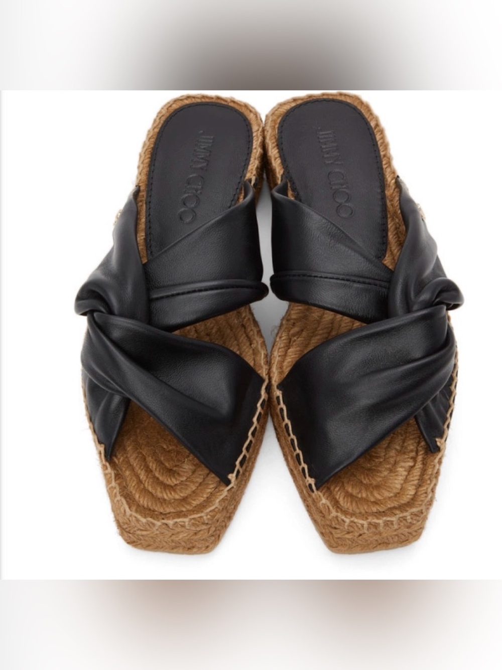 Jimmy Choo Black Daja Platform Espadrille Sandals